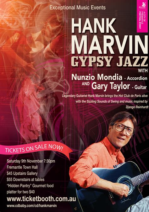 Tickets For Legendary Guitarist Hank Marvin Plays Gypsy Jazz In