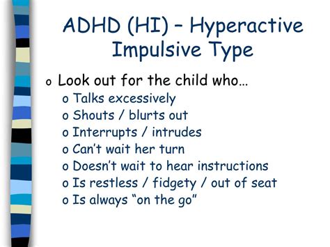 Ppt Attention Deficit Hyperactivity Disorder Adhd Powerpoint