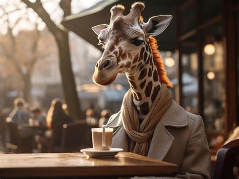 Premium AI Image | Giraffe in Style An Elegantly Dressed Giraffe ...