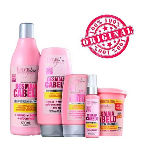 Kit Completo Desmaia Cabelo Forever Liss C 5 Produtos Original Kit