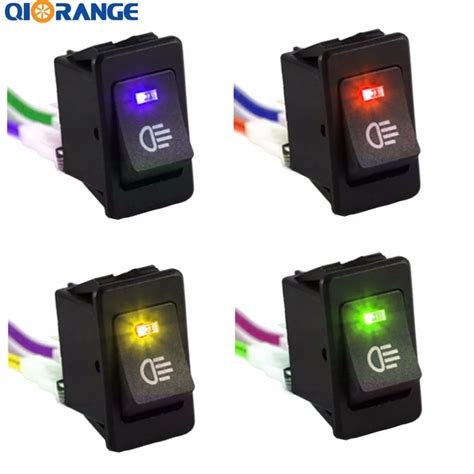 Qiorange Car Led Fog Toggle Switch Auto Fog Light Rocker Switch B Dc