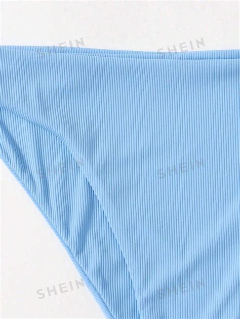 SHEIN Swim Ensemble Bikini De Couleur Unie Avec Rembourrage Amovible