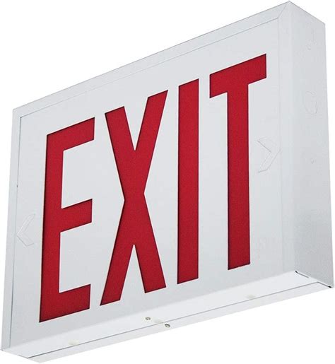 Red Exit Sign | Steel | All LED | 8" Lettering | Hardwired with Battery ...