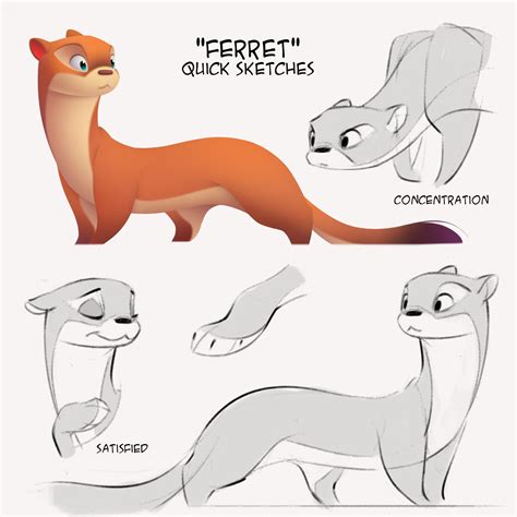 character design  oleksandr kayda stoat character design ferret