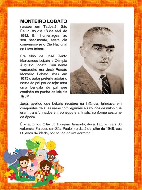 A Vida De Monteiro Lobato - Monteiro Lobato: o escritor brasileiro criador do Sítio do Picapau ...