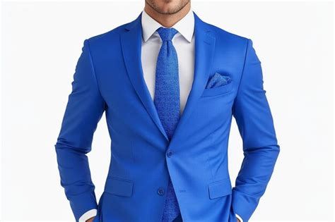 Striking Portrait Of A Man In A Sharp Blue Suit With A Matching Tie