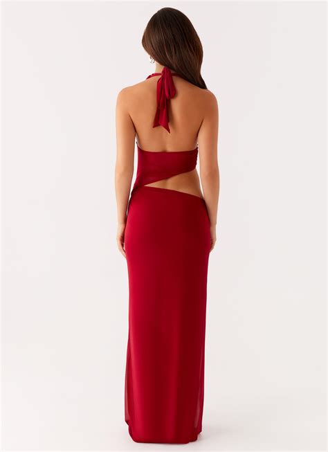 Main Act Halter Maxi Dress - Raspberry – Peppermayo US