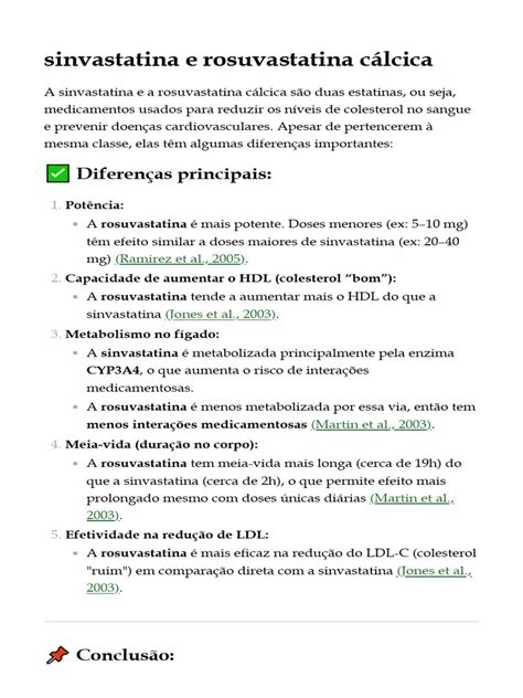 Rosuvastatina E Sinvastatina É A Mesma Coisa