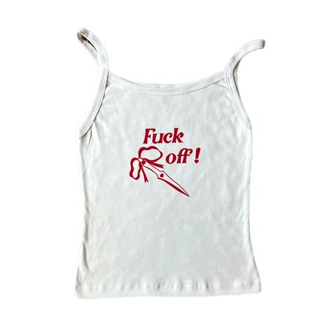 Fuck Off Tank Top L Trendy Y K Graphic Top Etsy