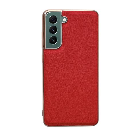 For Samsung Galaxy S21 FE 5G Genuine Leather Luolai Series Nano