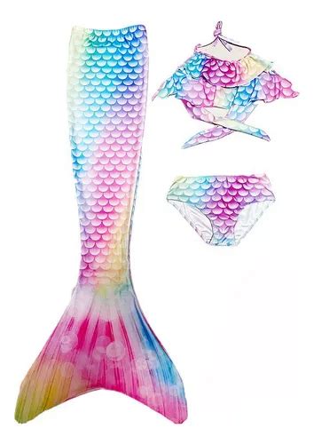 Sirena Cola Y Bikini Ni As Traje De Ba O Set Env O Gratis Mercadolibre