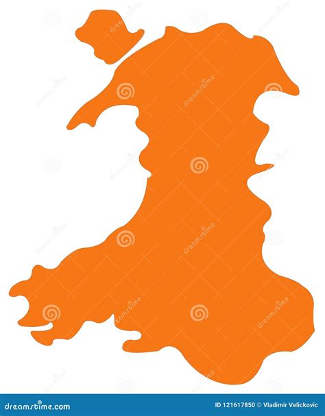 Mappa Di Galles - Paese Che Fa Parte Del Regno Unito Illustrazione