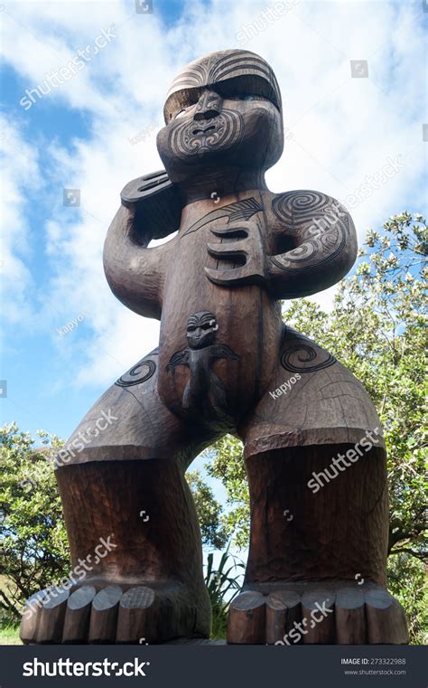 closeup carved pou  zealand maori stock photo  shutterstock