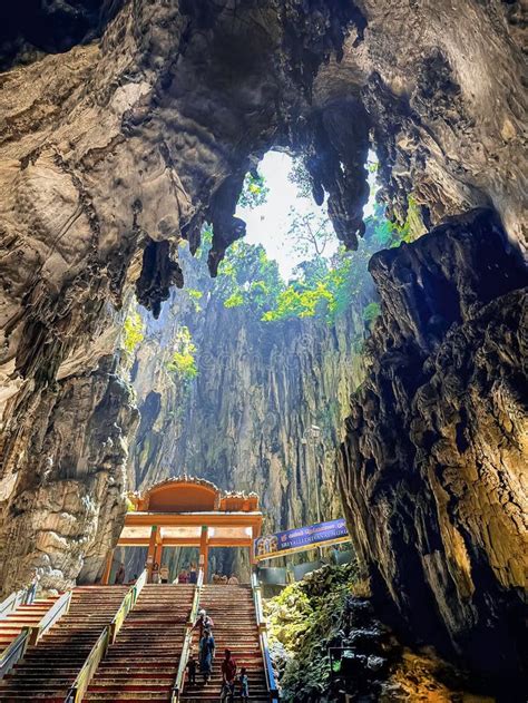 batu caves  kuala lumpur golden statue  god murugan stock photo