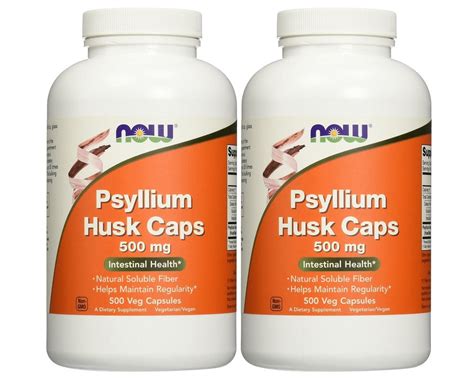 Now Foods - Psyllium Husk (Caps) 500 mg 500 Capsules (Pack of 2 ...