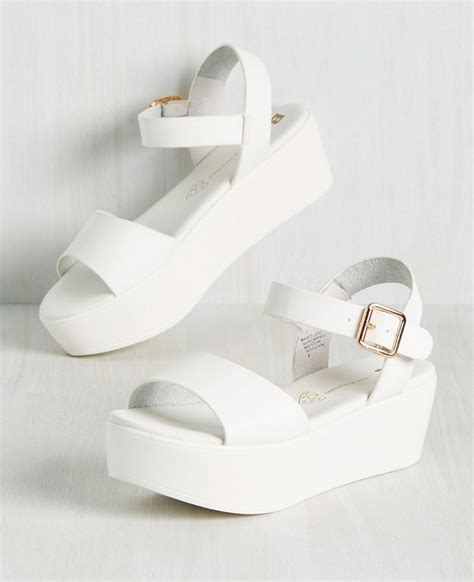 White Platform Sandals - CraftySandals.com