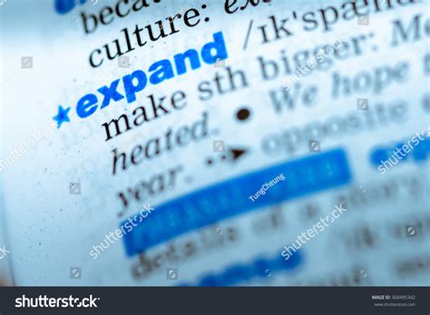 Closeup Word English Dictionary Expand Definition Stock Photo 368495342 ...