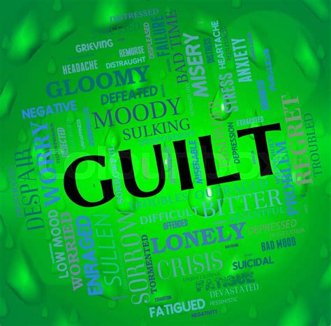 Guilt Word Represents Feels Guilty And Guiltiness | Stock image | Colourbox