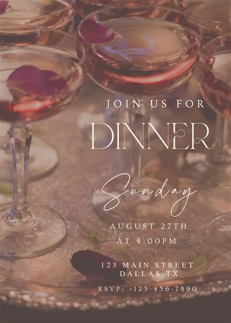 dinner party invitation dinner party invitation template editable