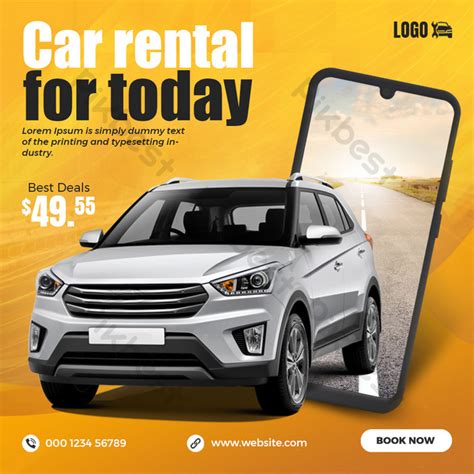 Car Rental Social Media Post Template | Free Download - Pikbest