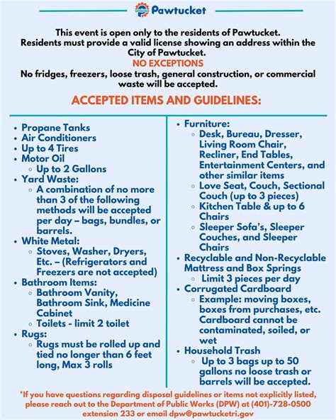 City of Pawtucket to Host Bulky Waste Drop-Off Events Free for