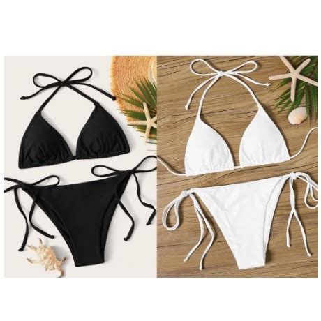 Hàng sẵn có để gửi đồ bơi Bikini Bộ đồ hai mảnh Bikini Dây buộc bên Áo sơ mi và quần Cái này