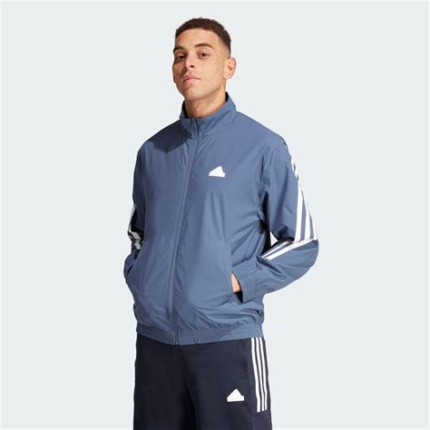 Men S Clothing Future Icons 3 Stripes Woven Track Jacket Blue