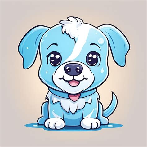 Cachorro sorridente de desenho animado pequeno e fofo | Foto Premium
