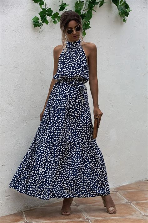 robe ete longue halter fluide