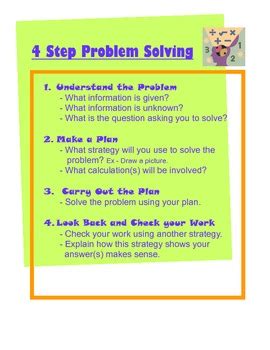 step problem solving  amy charbonneau teachers pay teachers