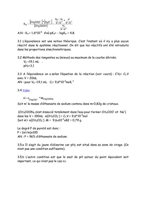 Ethanoate De Sodium Corrig Alloschool