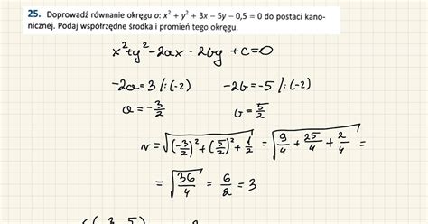 Powtórka przed maturą - matematyka zadania: 25 Doprowadź równanie