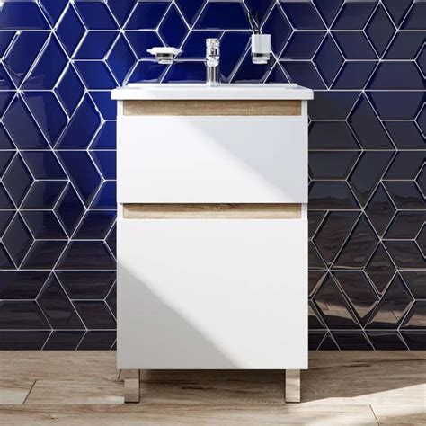 AM.PM Тумба с раковиной, AM.PM X-Joy 55, напольная, белый глянец ...