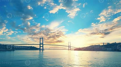 Beautiful Sunset In Istanbul Turkey With A Panoramic View Of The