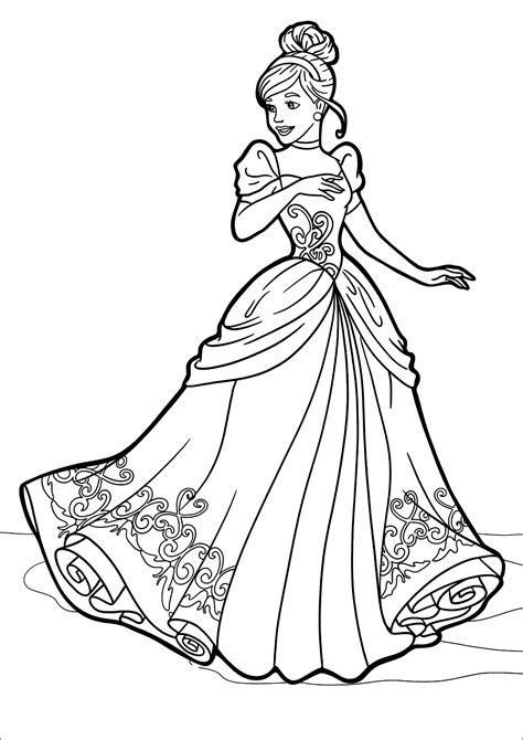 Princess Cinderella Coloring Pages Printable