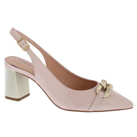 Capollini Mazy Nude Pink Patent Leather Block Heel Slingbacks