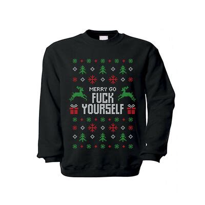 Pullover merry go fuck yourself Weihnachten Hässlich Sweater Sweatshirt eBay