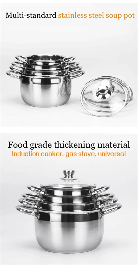 Stainless Steel Hot Pot Cookware Set Stock Pot With Double Bottom Insulated India Stainless