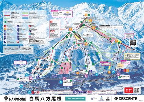 Trail map Happo-One – Hakuba | Ski resort, Ski area, Snow resorts