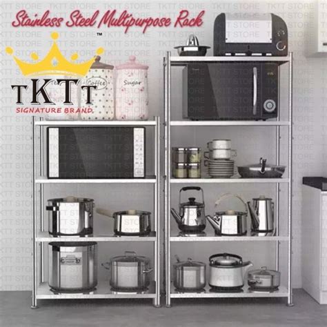 tktt stainless steel multipurpose kitchen rack multifunctional storage