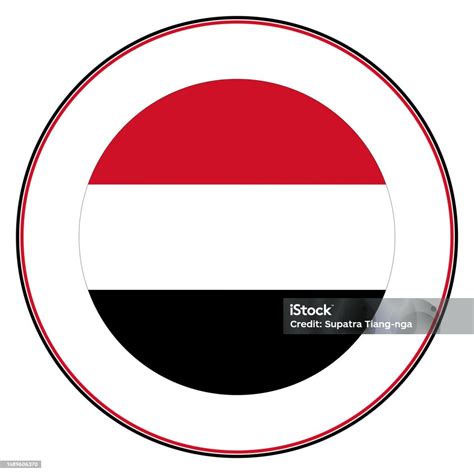 Bendera Yaman Melingkar Bendera Yaman Dalam Lingkaran Ilustrasi Stok ...