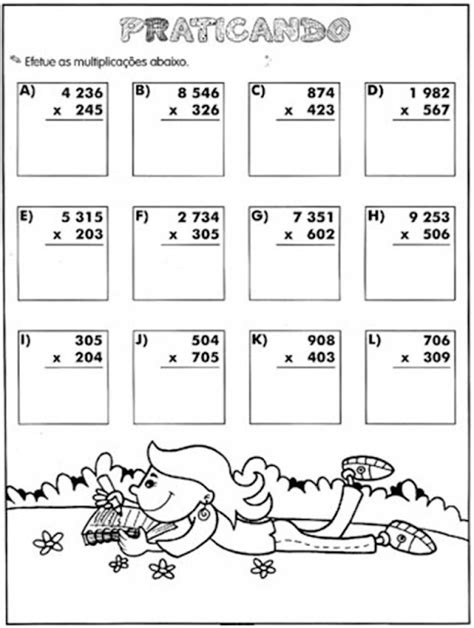 Multiplicacao Com 3 Numeros - Roube sua atividade aqui!: Praticando - Multiplicação com três números