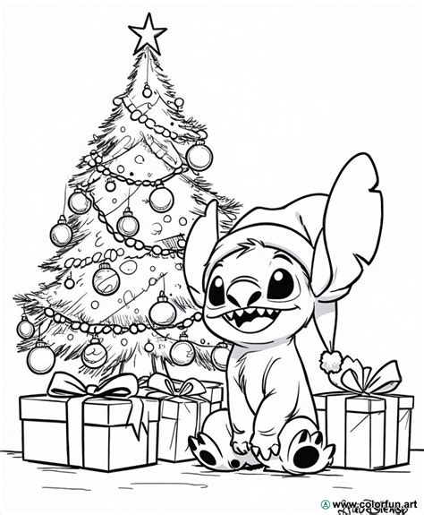 Stitch Desenhos De Natal Kawaii Para Colorir - 8