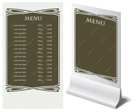 Premium Vector | Stand and template for menu