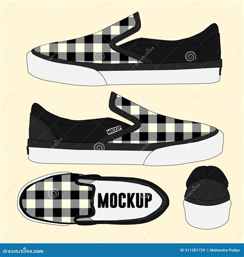 Los Zapatos Se Burlan Del Color Negro Ilustración del Vector