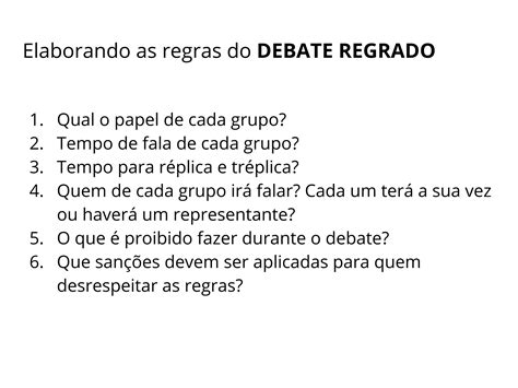 Regras Para Um Debate Em Sala De Aula - Plano de aula - 8º ano - O debate em sala de aula: discutir X opinar X ...