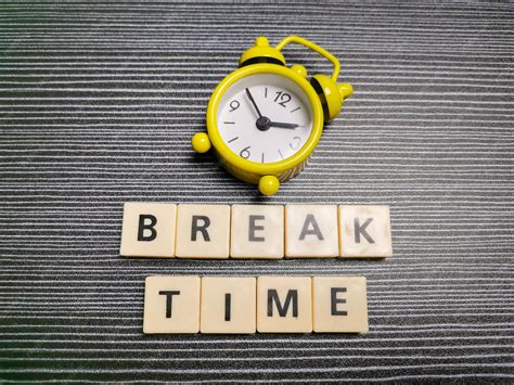premium photo word break time   square letter tiles