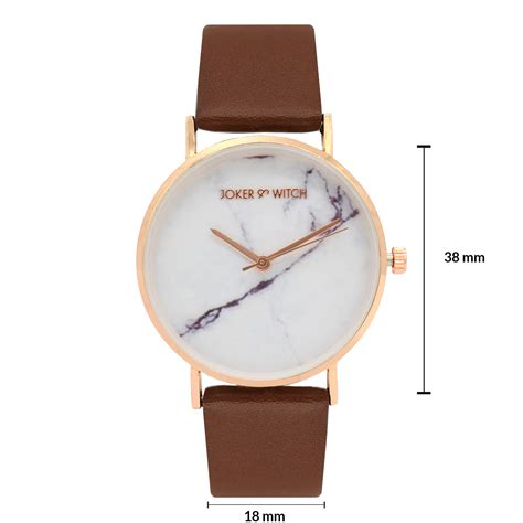 Buy Joker & Witch Hannah White Marble Dial Tan Watch For Women Online