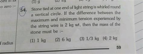 Oinf In 1s 2 29 O Zero Stone Tied One End Of Light String Is Whirled