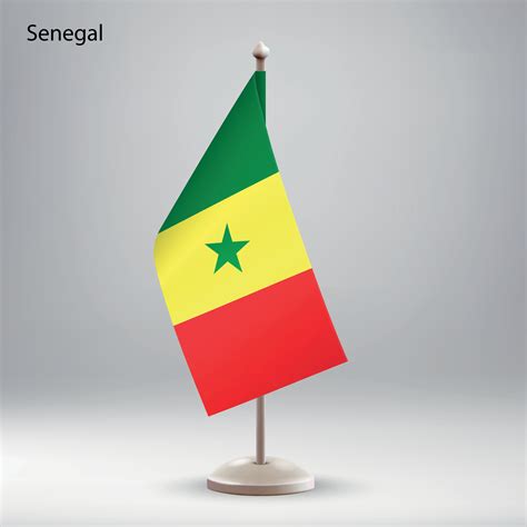 Flag of Senegal hanging on a flag stand. 36471880 Vector Art at Vecteezy